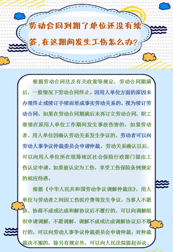 【人社日課】勞動合同到期了單位還沒有續(xù)簽，在這期間發(fā)生工傷怎么辦？.png